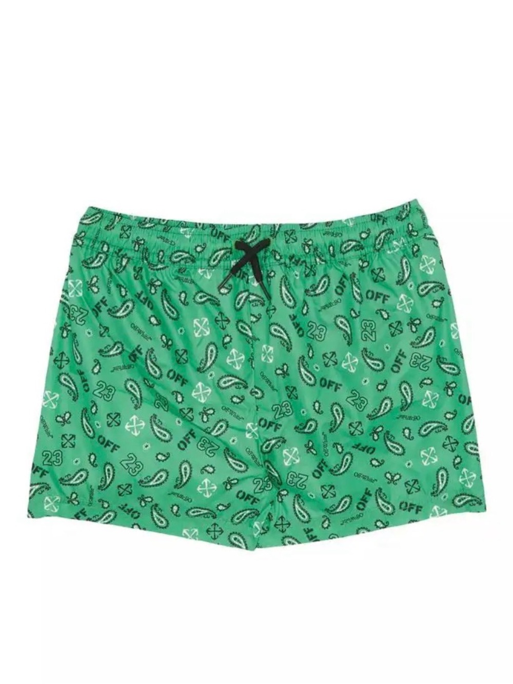 Off-White Kids Green Paisley Print Swim Trunks